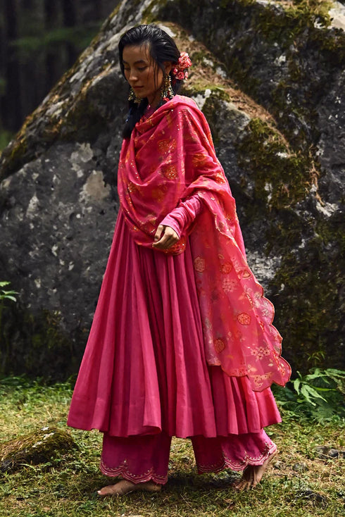 Rani Pink 40 Kali Anarkali